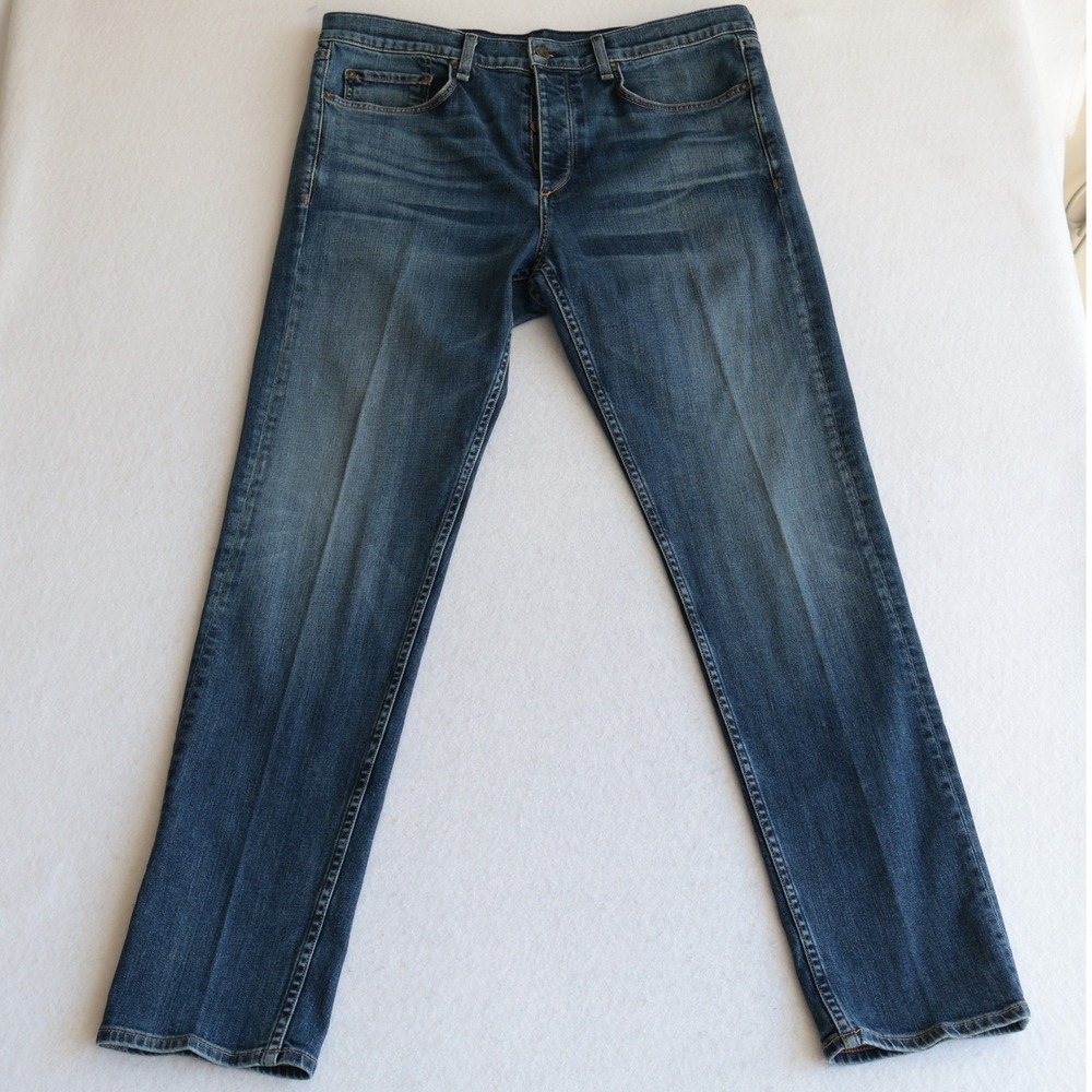 Rag & Bone Fit 2 Slim Jeans Mens 36 Throop Blue Wash Made in USA Button Fly